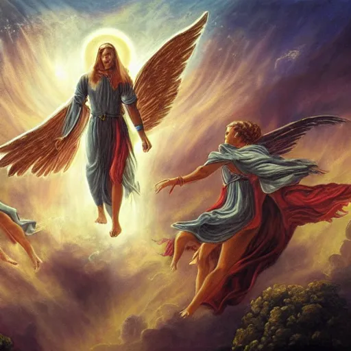 Prompt: Angels battle for ascension