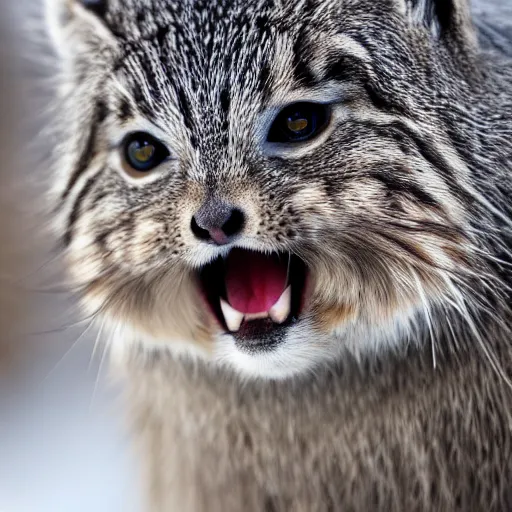 Image similar to pallas cat extreme closeup