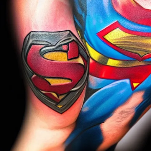 Large 4xSuperman Disco Temporary Tattoo Black&Red Logo Superman Tattoo Men  Women | eBay