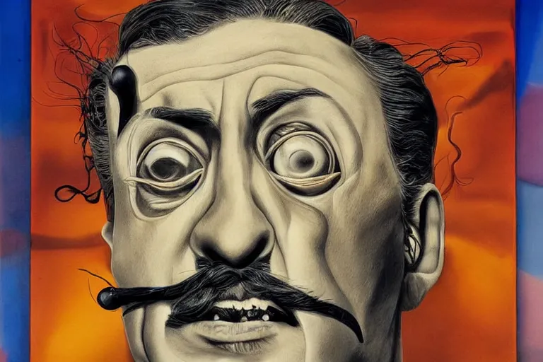 Image similar to portrait of a uncanny painter by Chor Boogie and Salvador Dali collaboration