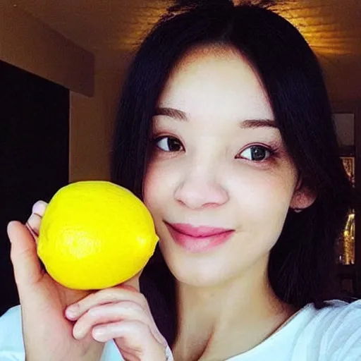 Prompt: “ a beautyfull woman face of lemon”