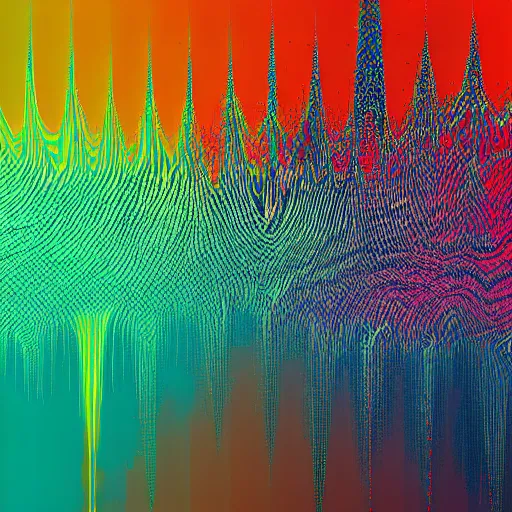 Image similar to abstract glitch art painting of emergent structures with bold lines and pixels, 8k, trending on artstation,