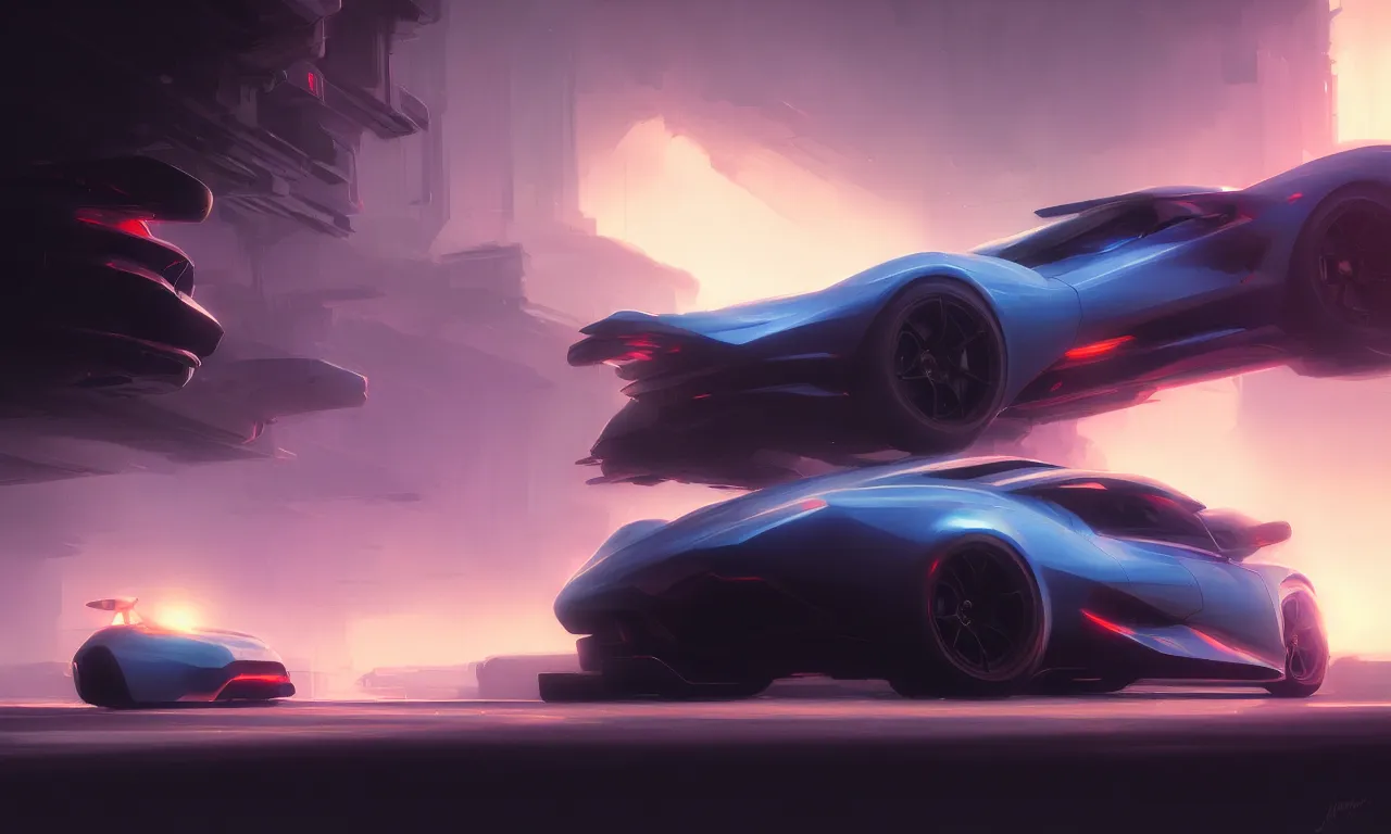 Image similar to Super car, concept art, low angle, high detail, warm lighting, volumetric, godrays, vivid, beautiful, trending on artstation, by Jordan grimmer, art greg rutkowski