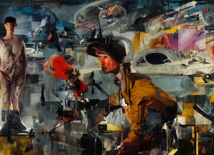 Image similar to a still from a science fiction movie by matthew barney, alejandro jodorowsky and wes anderson, oil painting by adrian ghenie and ben quilty