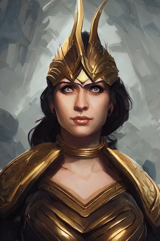 Image similar to amazon valkyrie athena, d & d, fantasy, portrait, highly detailed, headshot, digital painting, trending on artstation, concept art, sharp focus, illustration, art by artgerm and greg rutkowski and magali villeneuve