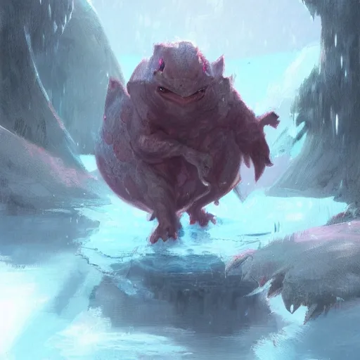 Image similar to Ivysaur of ice, digital Art, Greg rutkowski, Trending artstation,cinematic