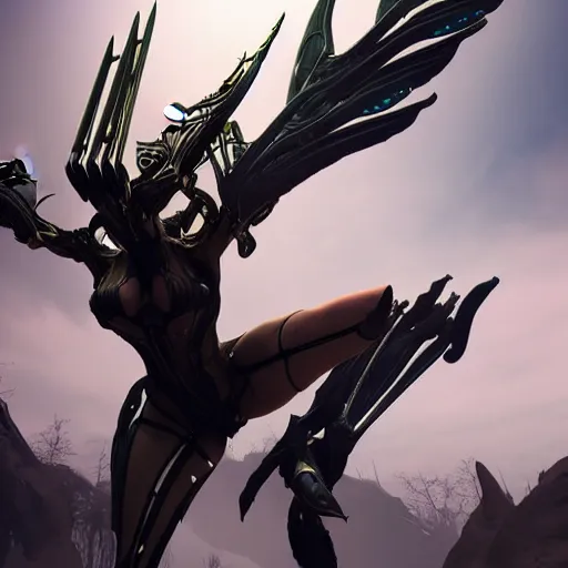 Image similar to high quality bug pov of a beautiful and stunning giant valkyr prime female warframe, doing an elegant pose high above you, a giant warframe paw looms over you, about to step on you, unaware of your existence, slick elegant design, sharp claws, detailed shot legs-up, highly detailed art, epic cinematic shot, realistic, professional digital art, high end digital art, furry art, DeviantArt, artstation, Furaffinity, 8k HD render, epic lighting, depth of field