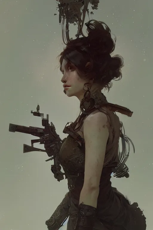 Image similar to A full portrait of a beautiful post apocalyptic inquisitor, intricate, elegant, highly detailed, digital painting, artstation, concept art, smooth, sharp focus, illustration, art by Krenz Cushart and Artem Demura and alphonse mucha