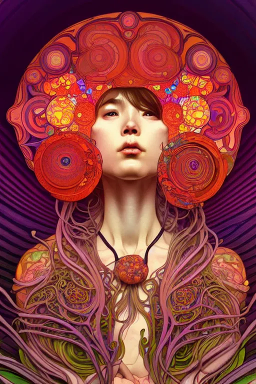 Image similar to psychedelic mushroom, highly detailed, digital painting, artstation, sharp focus, illustration, art by tan zi and ayanamikodon and alphonse mucha and wlop