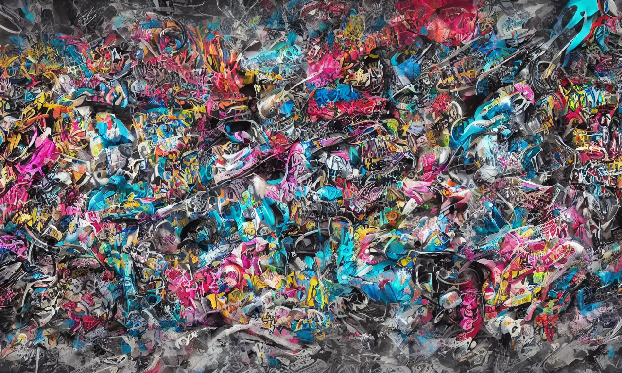 Image similar to extreme 3 d caligraphy graffiti maximalism, octane render