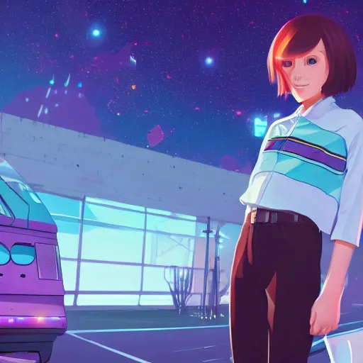 Image similar to Douglas Adams as Ford Prefect, ambient lighting, 4k, anime key visual, lois van baarle, ilya kuvshinov, rossdraws, artstation