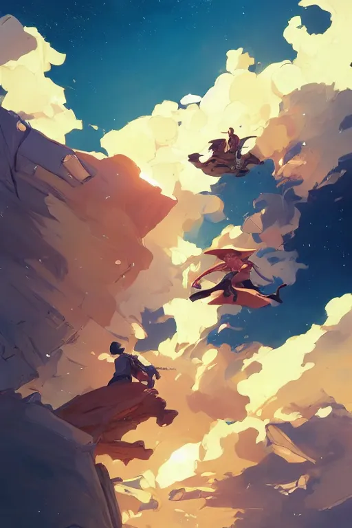 Image similar to looking up into the sky i see an anxious reflection of myself behance hd artstation by jesper ejsing, by rhads, makoto shinkai and lois van baarle, ilya kuvshinov, ossdraws, that looks like it is from borderlands and by feng zhu and loish and laurie greasley, victo ngai, andreas rocha