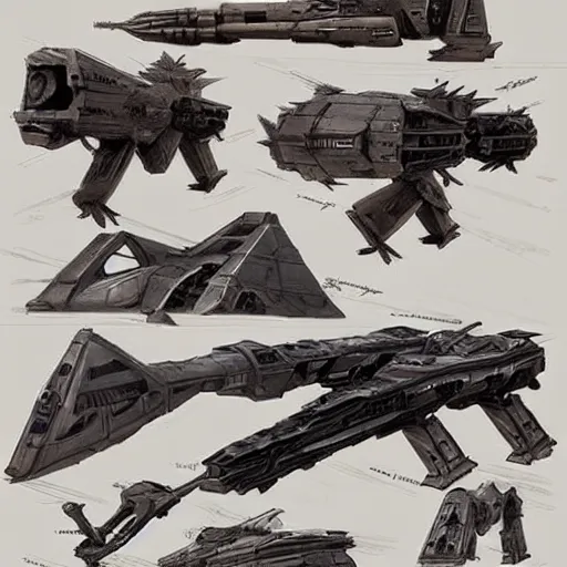 Image similar to concept art star wars weapons