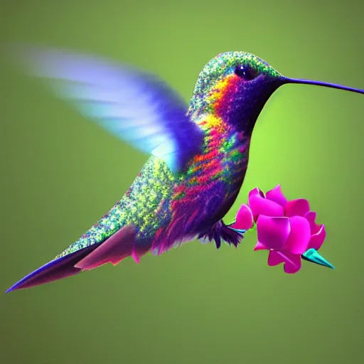 Image similar to ultra realistic cyber!!!! hummingbird