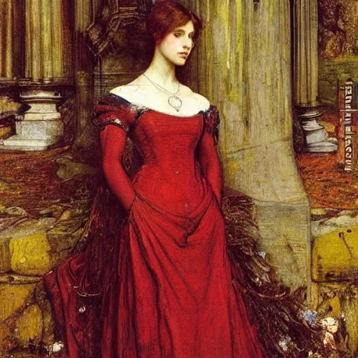 Prompt: a beautiful stunning striking medieval princess by John Everett Millais, Pre-Raphaelite