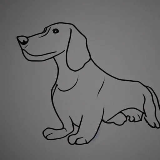 Image similar to very simple line art outline of dachshund