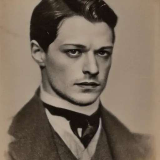 Prompt: headshot edwardian photograph of james mcavoy, sebastian stan, henry cavill, 1 9 2 0 s film actor, suave, charming, realistic face, 1 9 1 0 s, grainy, victorian, soft blur