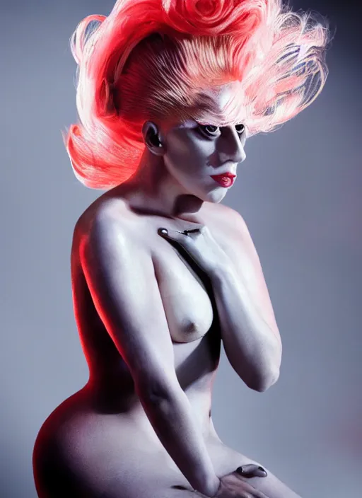 Image similar to lady gaga by nick knight, born this way, born this way album, album photohoot, showstudio, red weapon 8 k s 3 5, cooke anamorphic / i lenses, highly detailed, cinematic lighting