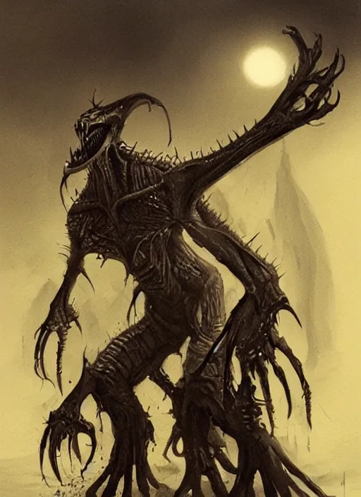 Image similar to the thing creature, alien, concept art by Carlos Huante