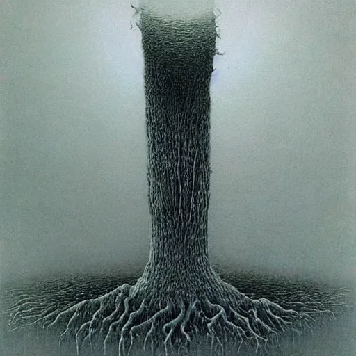 Prompt: Psychedelic. Zdzisław Beksiński.