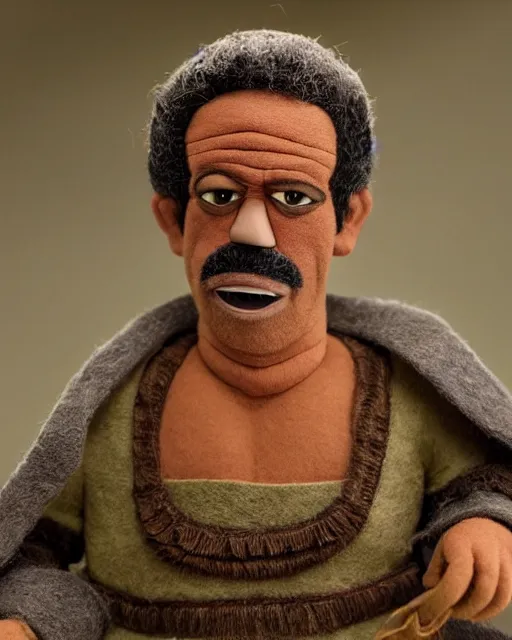 Image similar to tuco salamanca as a muppet. highly detailed felt. hyper real photo. 4 k.