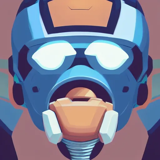 Image similar to face icon stylized minimalist mega man, loftis, cory behance hd by jesper ejsing, by rhads, makoto shinkai and lois van baarle, ilya kuvshinov, rossdraws global illumination