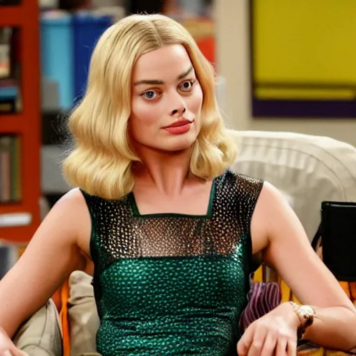 Prompt: margot robbie as a character in big bang theory