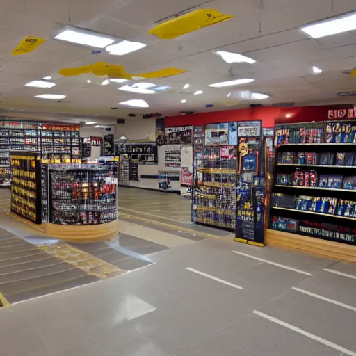 Prompt: the inside of an empty blockbusters,