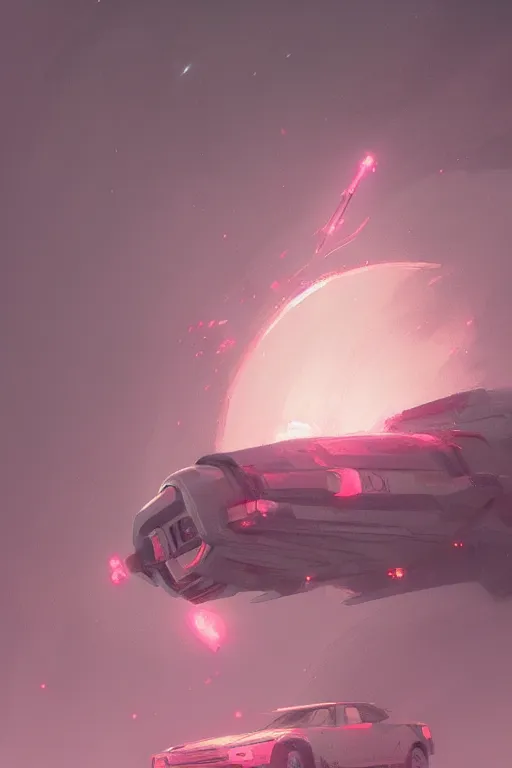 Image similar to a pink and gray meteor, digital art, in the style of greg rutkowski, trending on artstation