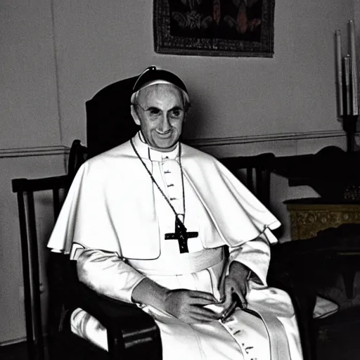 Prompt: 1 9 7 0 s photo of harry potter as the pope