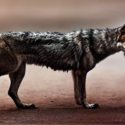 Prompt: a wolf crocodile!!! hybrid! bold natural colors, masterpiece, trending on artstation, photograph, national geographic, wildlife photographer of the year