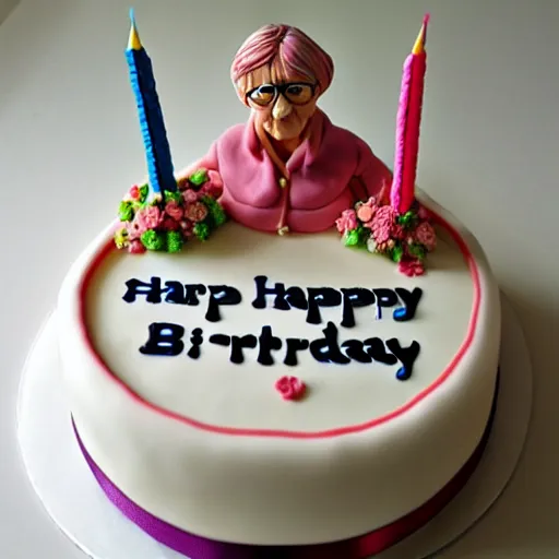 Prompt: grandma brings your birthday cake