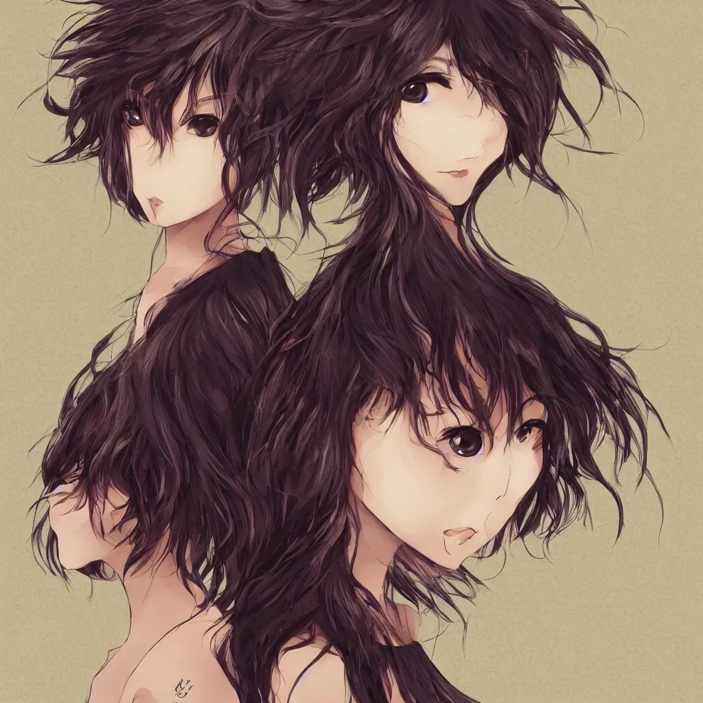 Image similar to natural hair on a bird, art station, anime