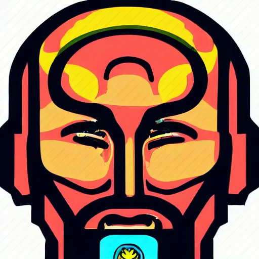 Image similar to joe rogan smoking dmt, digital art, iconic icon, 2 d vector logo, cartoon, t - shirt design