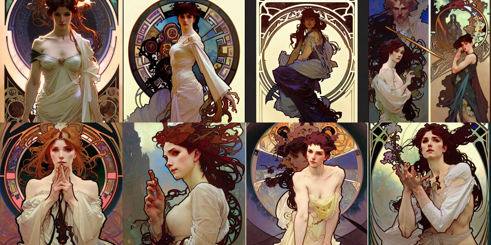 Prompt: art by Alphonse Mucha and John Collier and Albert Aublet and Krenz Cushart and Artem Demura and Stephen Hickman and James Gurney and Hiromasa Ogura Ghost and greg rutkowski and greg hildebrandt