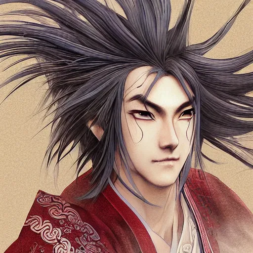 Prompt: an immortal xianxia cultivator with long blye hair as an absurdly handsome, elegant, young anime man, ultrafine hyperrealistic detailed face illustration by kim jung gi, irakli nadar, intricate linework, sharp focus, bright colors, matte, gujian, final fantasy, unreal engine highly rendered, global illumination, radiant light, intricate environment