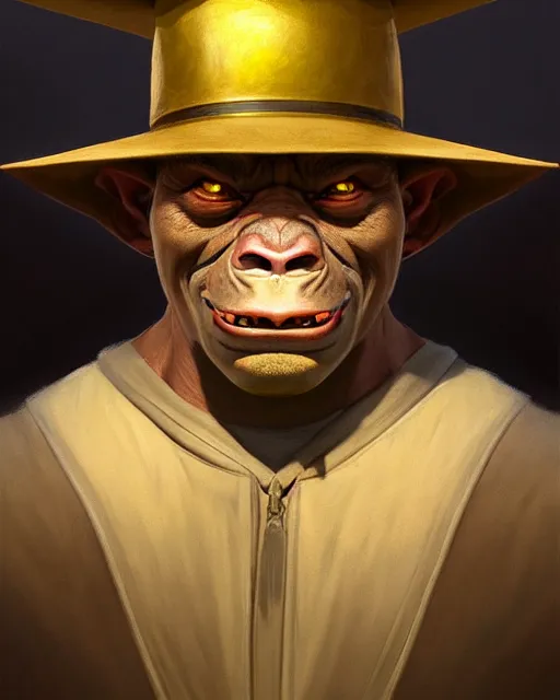 Prompt: medium - shot oil portrait of an orc in a graduation hat, artstation, highly detailed digital painting, smooth, global illumination, fantasy art by greg rutkowsky, karl spitzweg, leyendecker