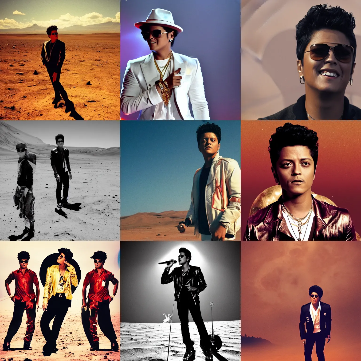 Prompt: bruno mars on planet mars