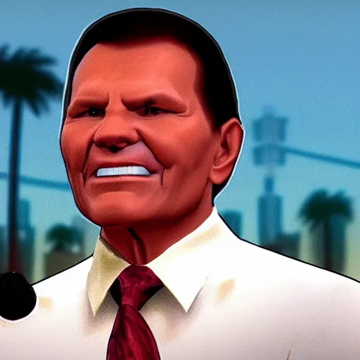 Image similar to kenneth copeland in grand theft auto vice city