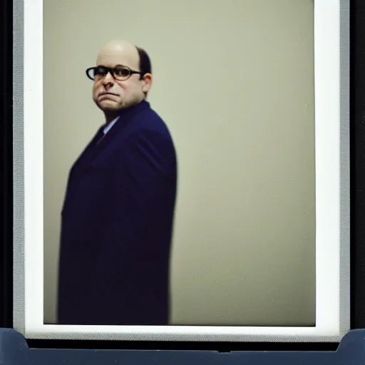 Image similar to Portrait of George Costanza in a suit, ethereal, polaroid, by Iwai Shunji