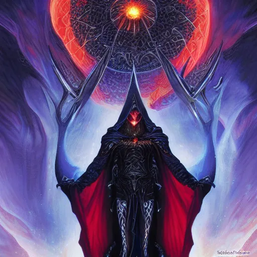 Image similar to majestic fiery Sauron the shadow Necromancer wizard by Mark Brooks, Donato Giancola, Victor Nizovtsev, Scarlett Hooft, Graafland, Chris Moore