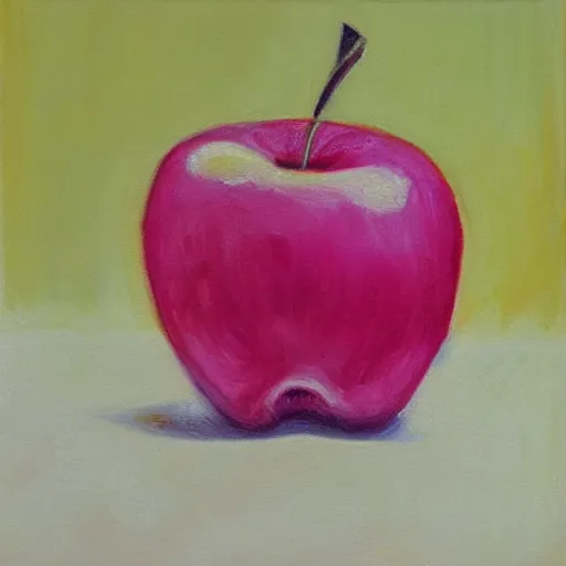 Image similar to pink apple panting high detail