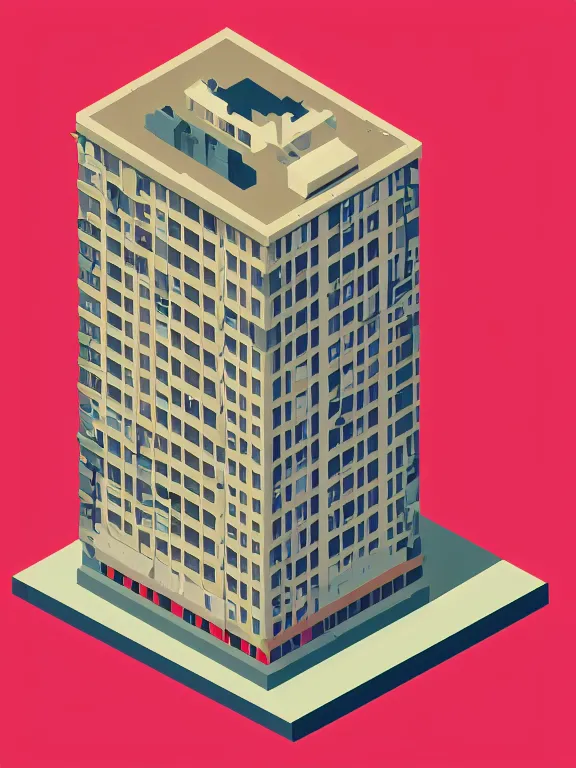 Image similar to Photo of Soviet apartment building, isometric, pixelart