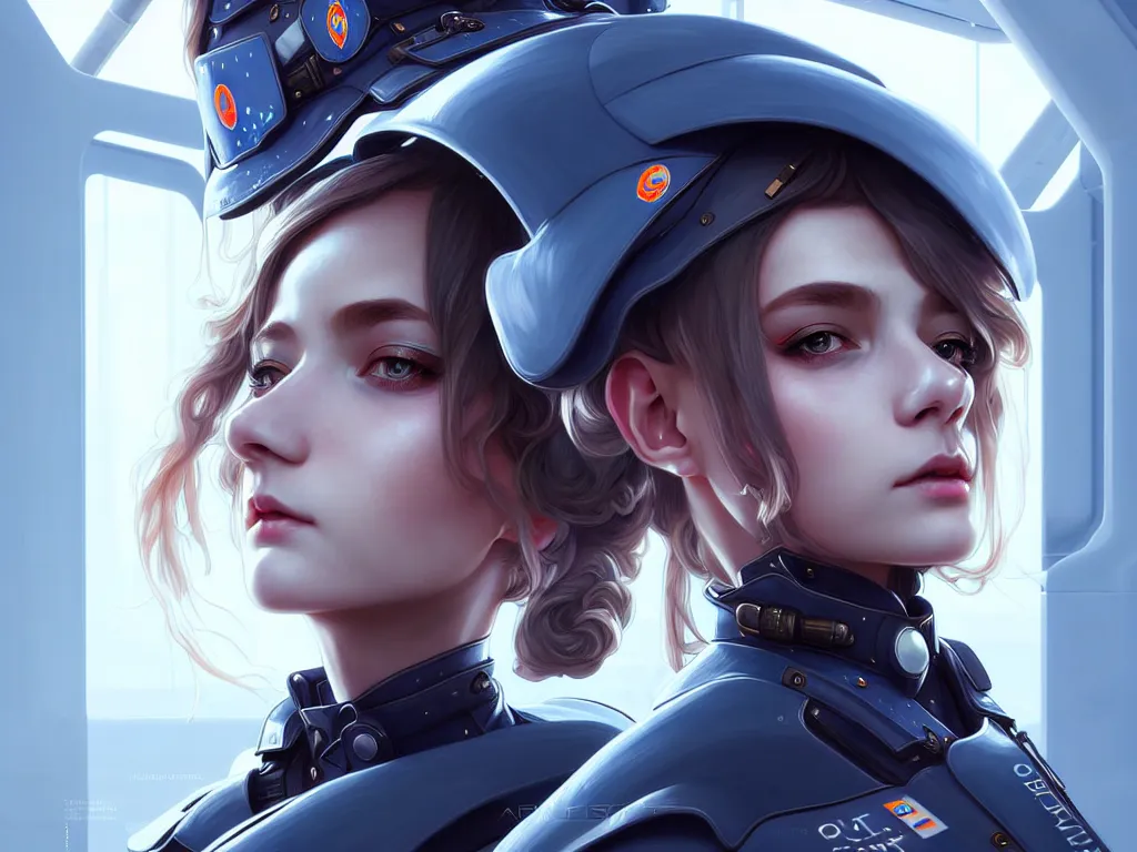 Image similar to portrait futuristic germany police uniform girl, at future neon light rooftop, ssci - fi and fantasy, intricate and very very beautiful and elegant, highly detailed, digital painting, artstation, concept art, smooth and sharp focus, illustration, art by tan zi and ayanamikodon and alphonse mucha and wlop