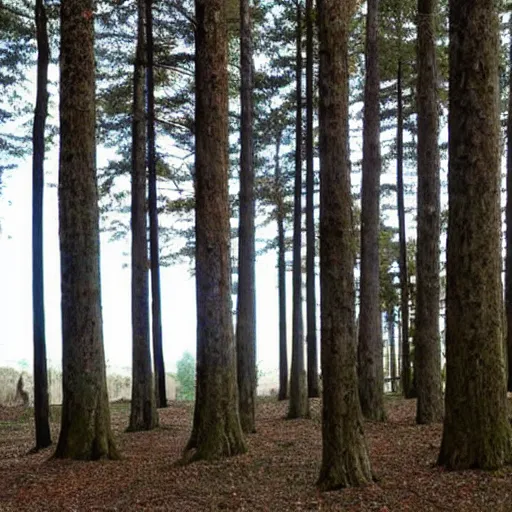 Prompt: a forest of trees made out of stone