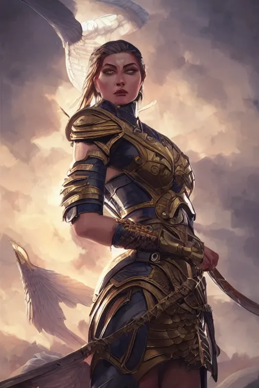 Image similar to amazon valkyrie athena, d & d, fantasy, portrait, highly detailed, headshot, digital painting, trending on artstation, concept art, sharp focus, illustration, art by artgerm and greg rutkowski and magali villeneuve