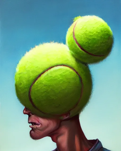 Image similar to highly detailed vfx portrait of a character of a tennis ball monster stephen bliss, unrealengine, greg rutkowski, loish, rhads, beeple, makoto shinkai and lois van baarle, ilya kuvshinov, rossdraws, tom bagshaw,