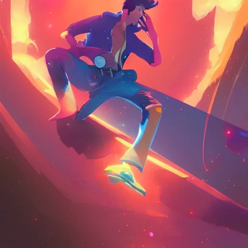 Image similar to hero world space dandy, behance hd by jesper ejsing, by rhads, makoto shinkai and lois van baarle, ilya kuvshinov, rossdraws global illumination