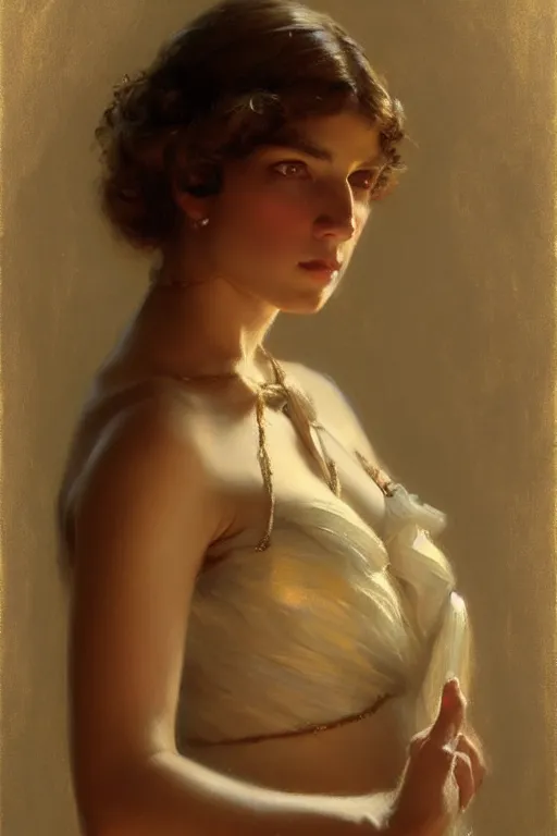 Image similar to stunning young woman, highly detailed painting by gaston bussiere, craig mullins, j. c. leyendecker 8 k