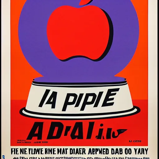 Prompt: vintage ad poster by apple